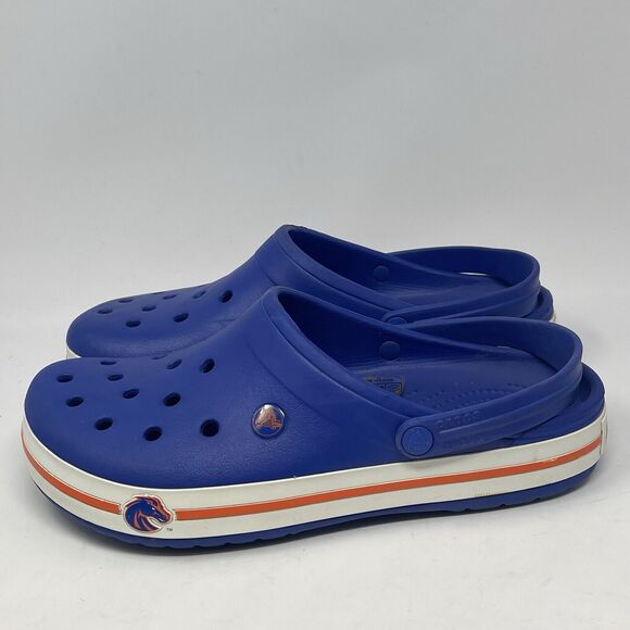 Crocs Crocband Denver Broncos Clogs Sandals Mens 10 Womens 12 Blue Orange Unisex - Picture 4 of 14
